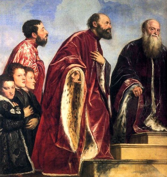 Тициан Вечеллио, Семья Вендрамин поклоняется остаткам Истинного Креста, 1540-1545